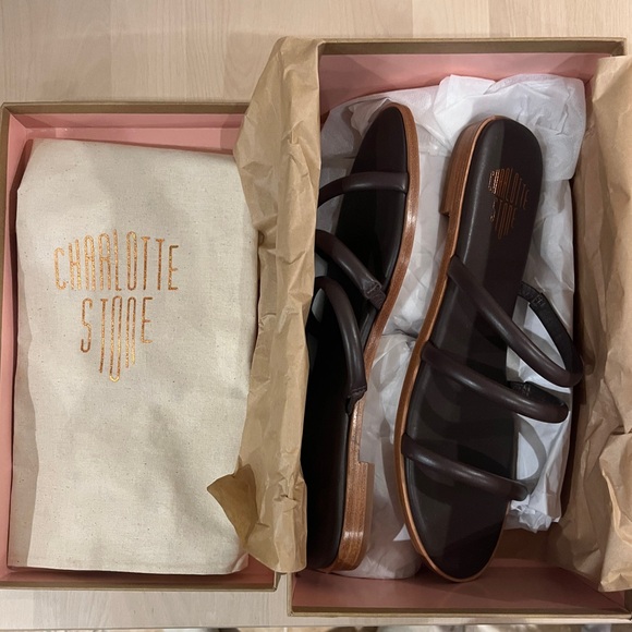 Charlotte Stone “Bruna” Sandals in Dark Brown “Cosmos” Color, Size 12 - Picture 2 of 9